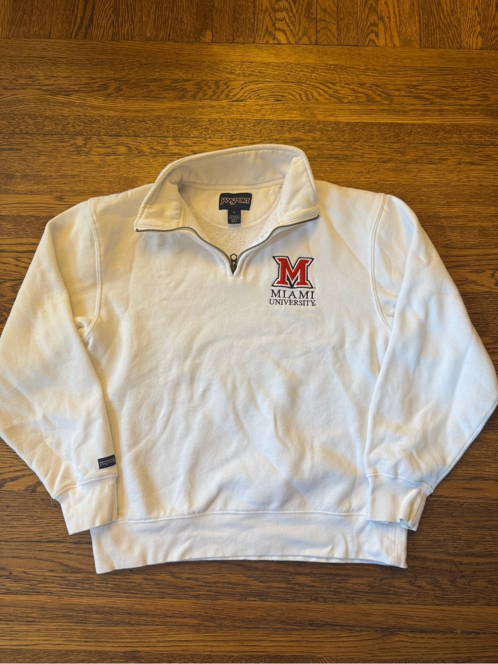 JanSport Miami University White Quarter-Zip Fleece Sweatshirt